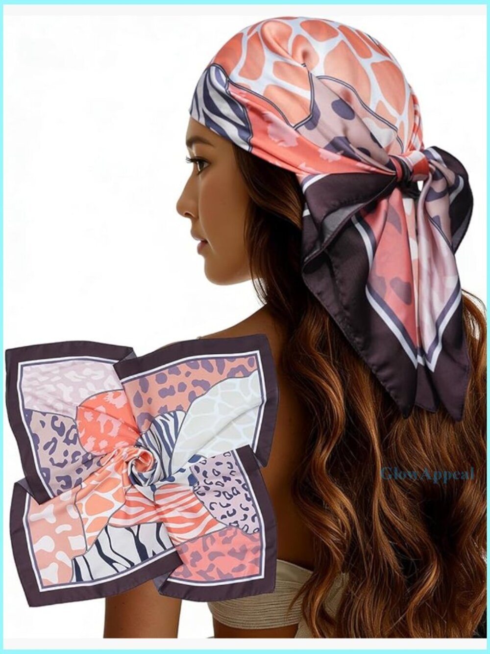 27.5 Inch Satin Square Scarf, Silk-Like Hair Wrap, Fashion Bandana